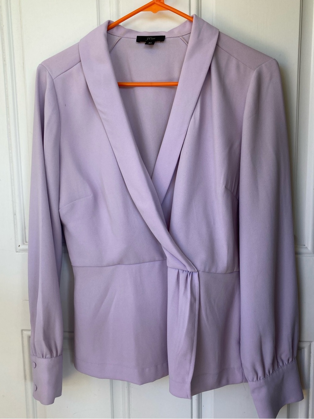 J Crew Lavender Women’s Wrap Top 8 Tall